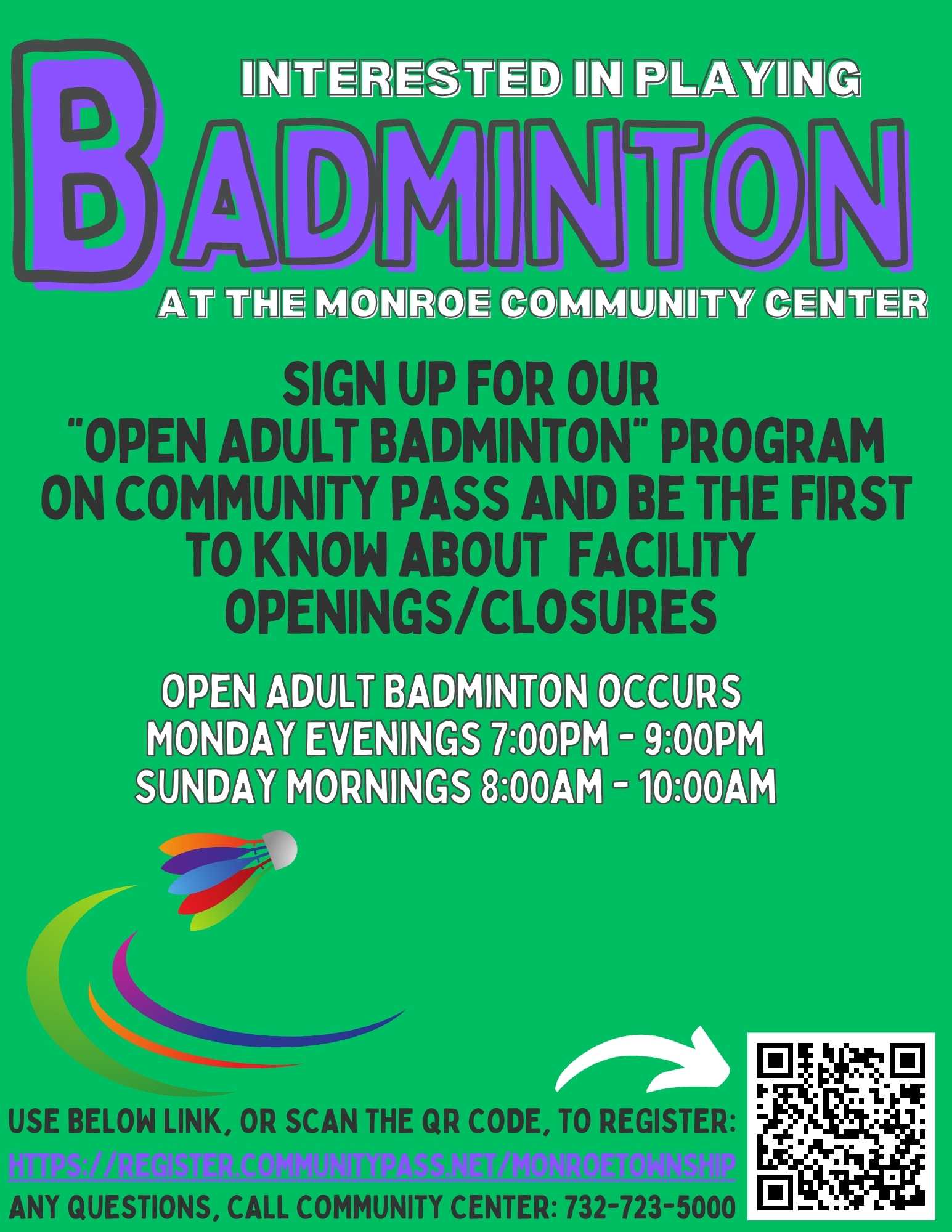Open Badminton Registration