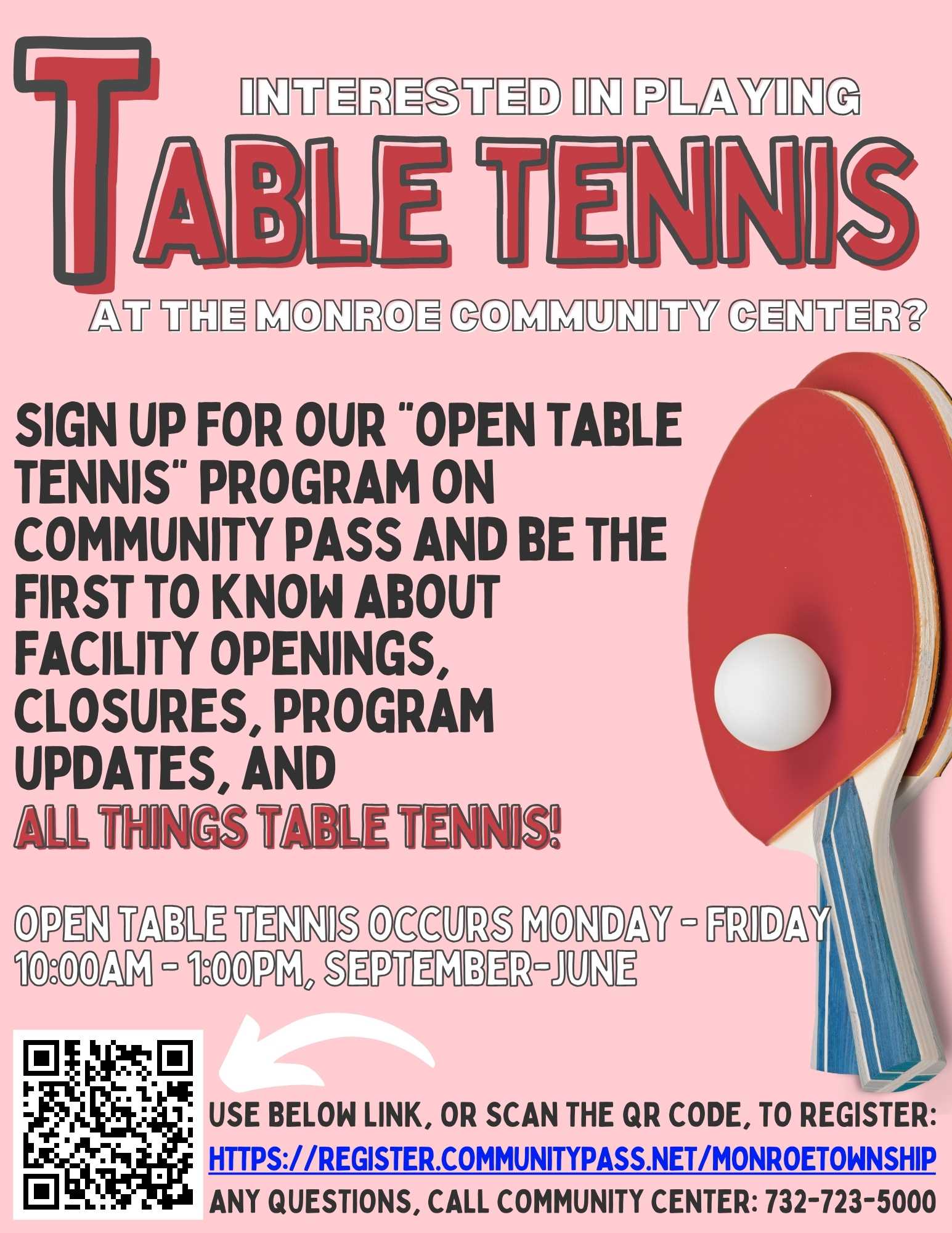 Open Table Tennis Registration