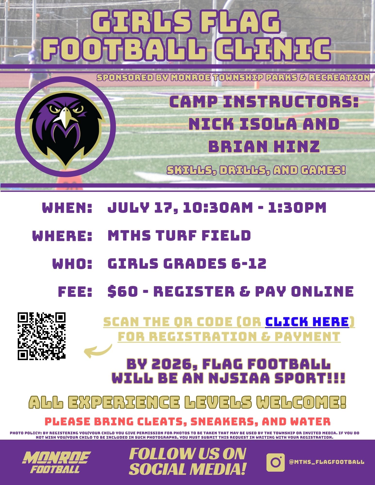 GIRLS FLAG FOOTBALL CLINIC