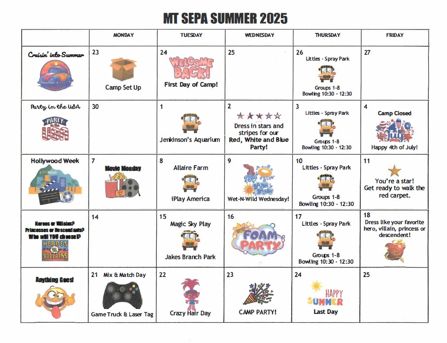 MTSEPA TRIP CALENDAR