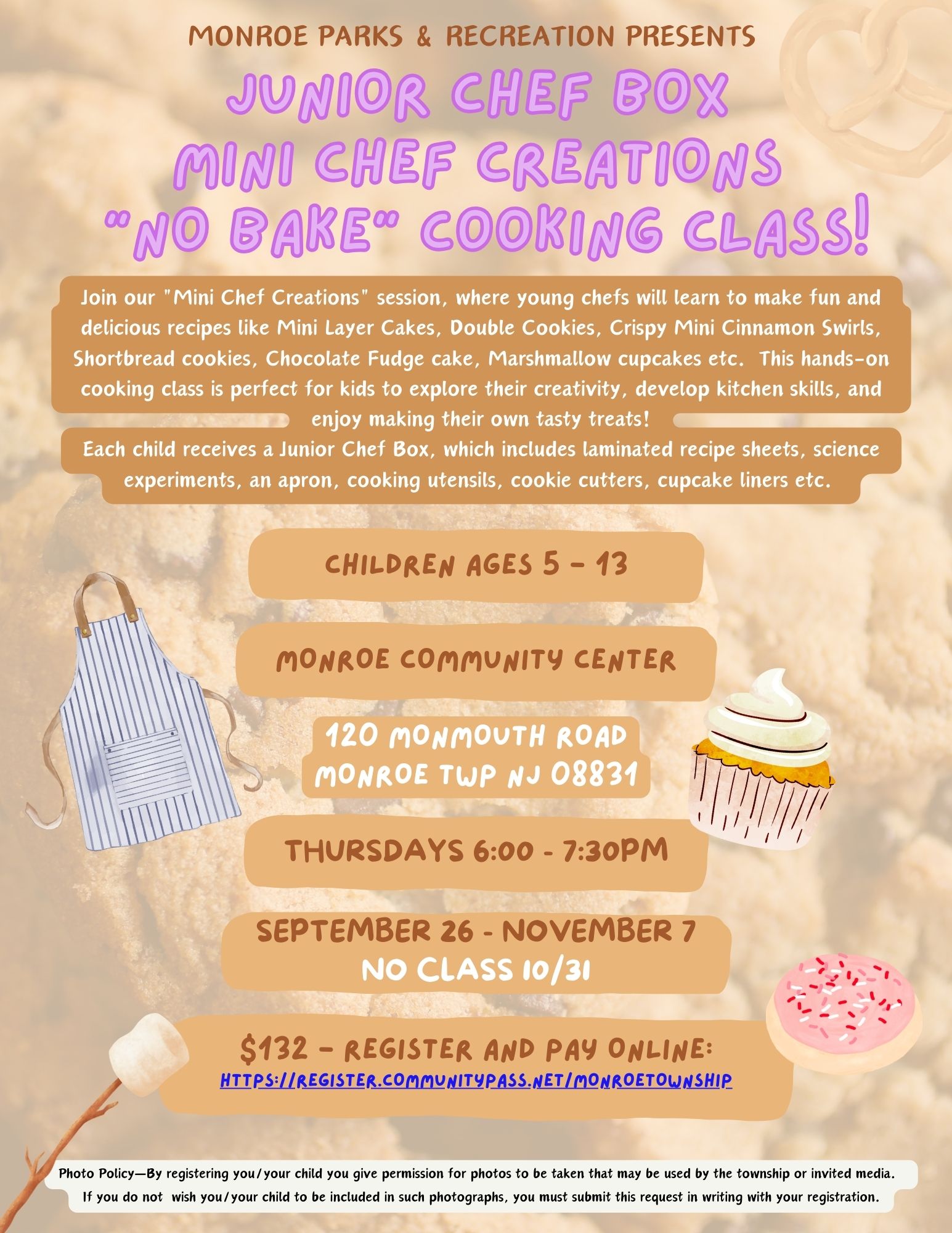 NO BAKE CLASS FALL 2024